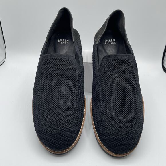 Eileen Fisher Emery Loafer Womens Size 10 Black Slip-On Knit Comfort Minimalist - Picture 4 of 12